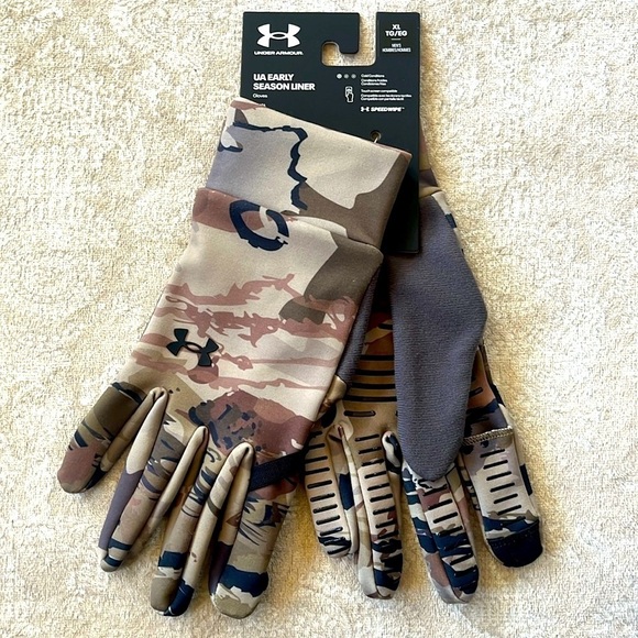 Brand New Under Armour Men’s Early Season Liner Camo Hunting Touchscreen Gloves - Picture 1 of 15